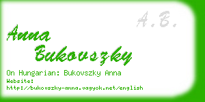 anna bukovszky business card